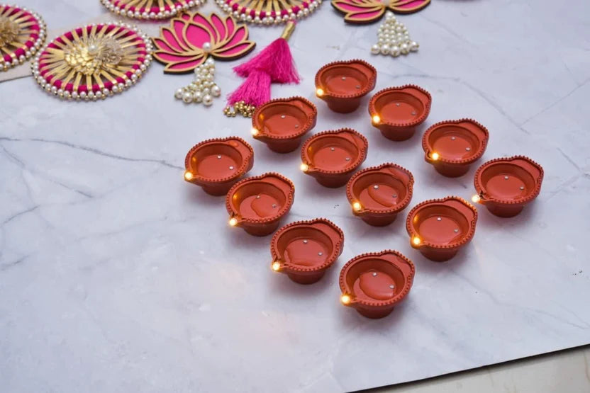 Water Sensor LED Diya 🪔 - No Fire, No Smoke, No Oil (Pack of 12)