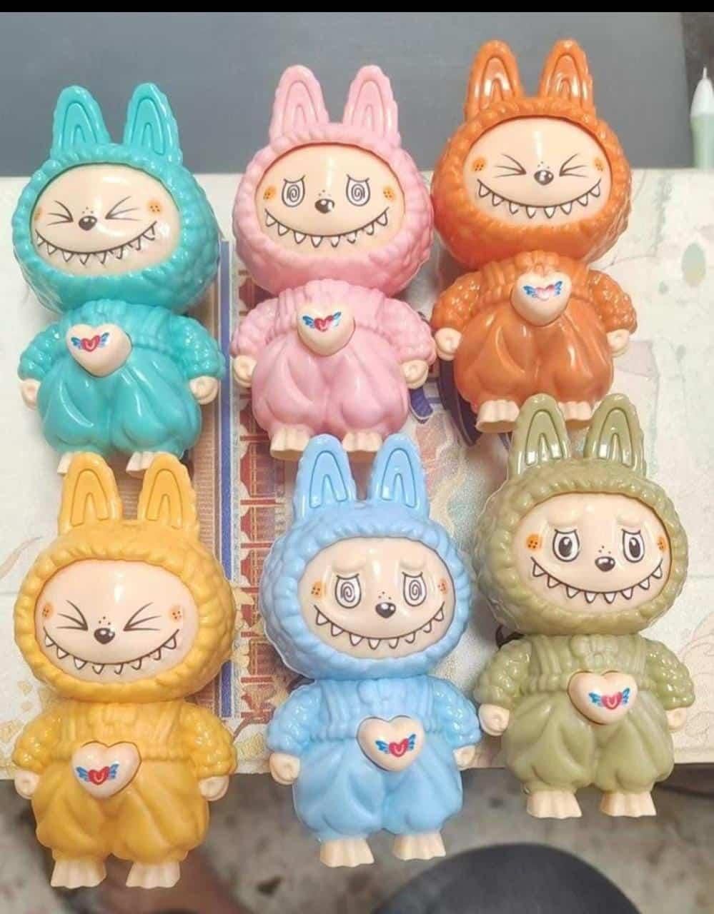 Labubu Keychain Box, PVC Material Doll Suitable for Boys and Girls
