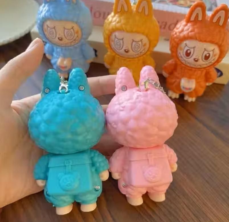 Labubu Keychain Box, PVC Material Doll Suitable for Boys and Girls