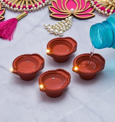Water Sensor LED Diya 🪔 - No Fire, No Smoke, No Oil (Pack of 12)
