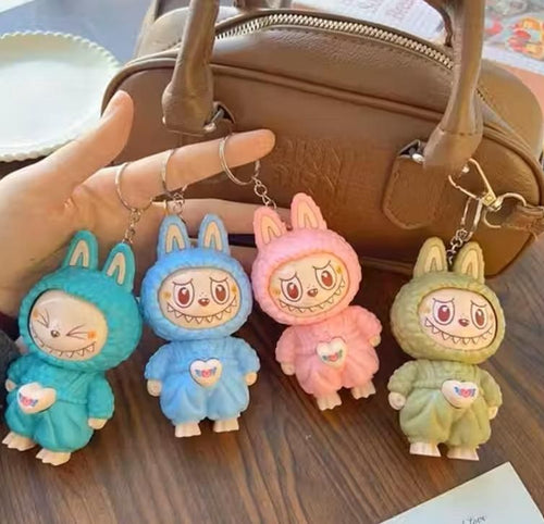 Labubu Keychain Box, PVC Material Doll Suitable for Boys and Girls
